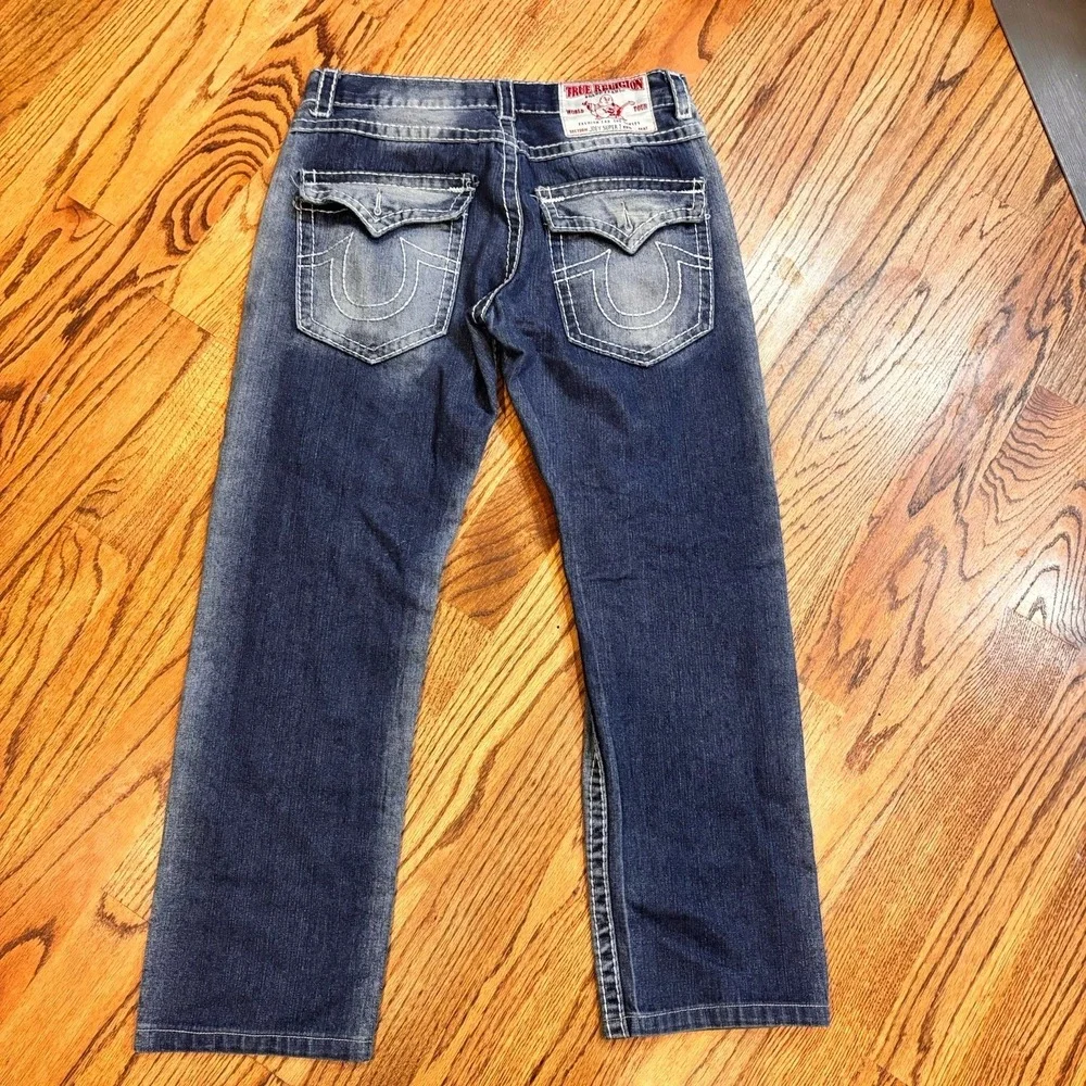 True Religion Joey Super T Row Seat Jeans Mens 36x29 Made USA World Tour Flap